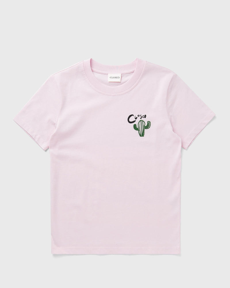 closed EMBROIDERED TEE pink