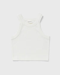 Closed Cropped Racer TANK white