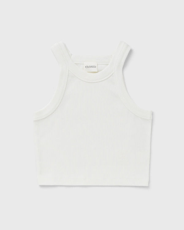 closed CROPPED RACER TANK white