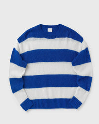 Closed Crew Neck Striped Blue|white