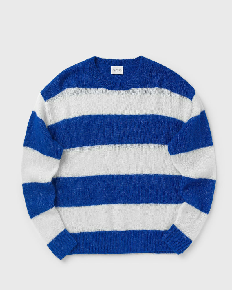 Closed CREW NECK Striped blue|white