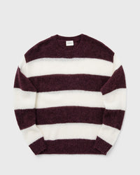 Closed Crew Neck Striped Red