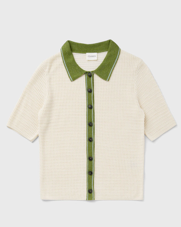 closed SHORT SLEEVE POLO CARDIGAN beige