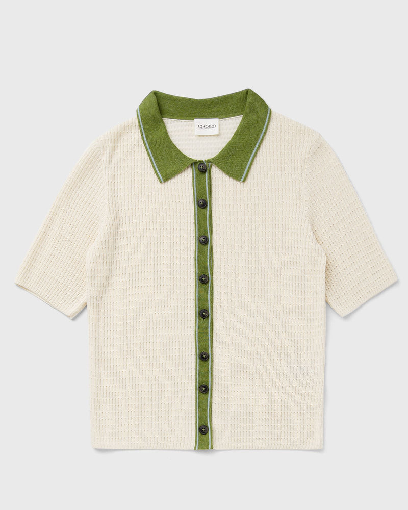 closed SHORT SLEEVE POLO CARDIGAN beige