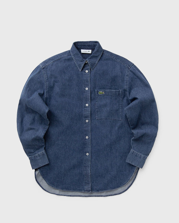 Lacoste OVERSIZED DENIM BREAST POCKET SHIRT blue