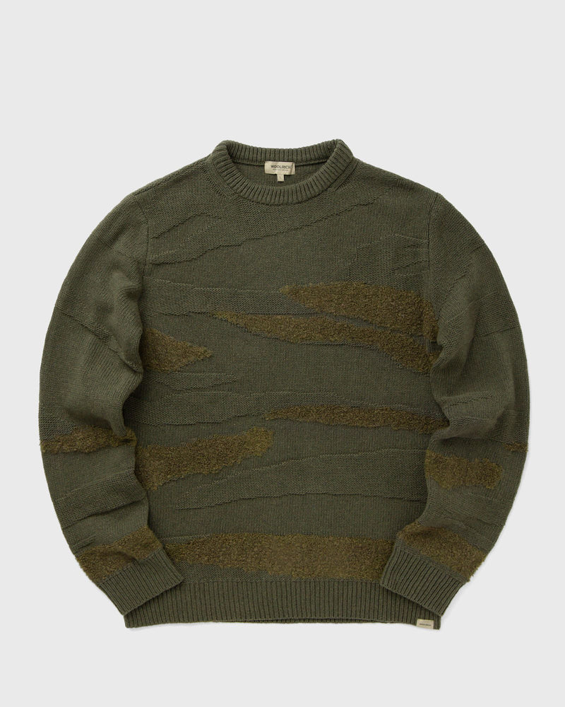 WOOLRICH MULTISTITCH CREWENECK green
