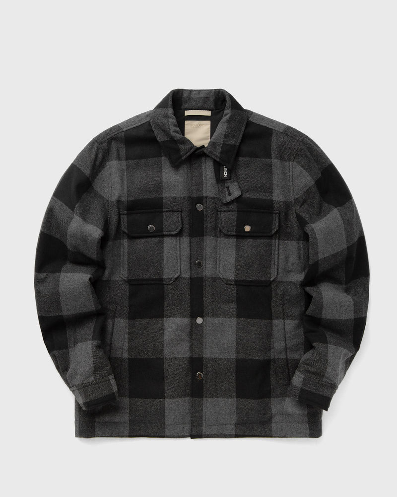 WOOLRICH WOOL CHECK ALASKAN SHIRT JACKET grey