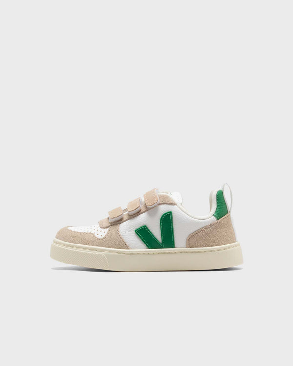 Veja Small V-10 CHROMEFREE LEATHER EXTRA-WHITE_EMERAUDE green|white