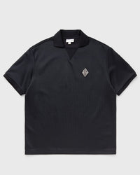 Lacoste Loose Fit Badge Accent Fleece Polo Shirt Black