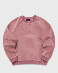 Dime MTL Cursive Velvet Crewneck pink