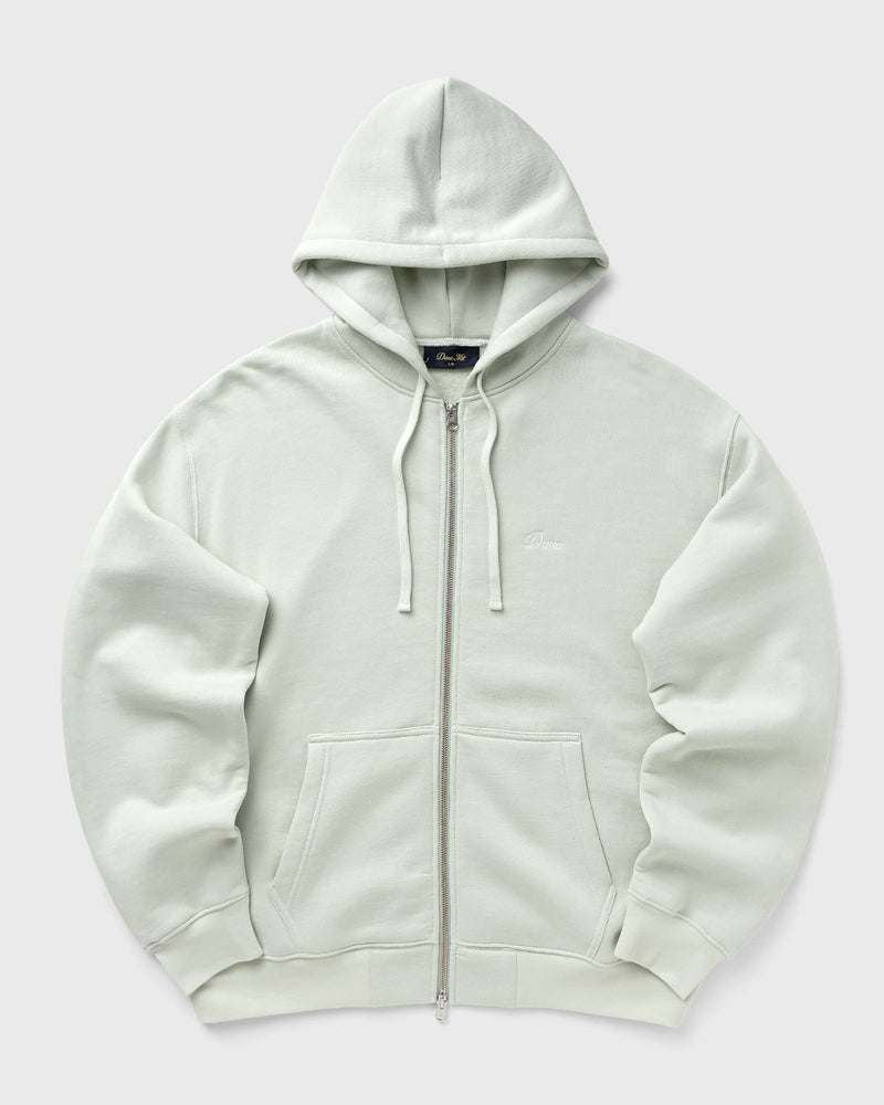 Dime MTL Cursive Small Logo Zip Hoodie green