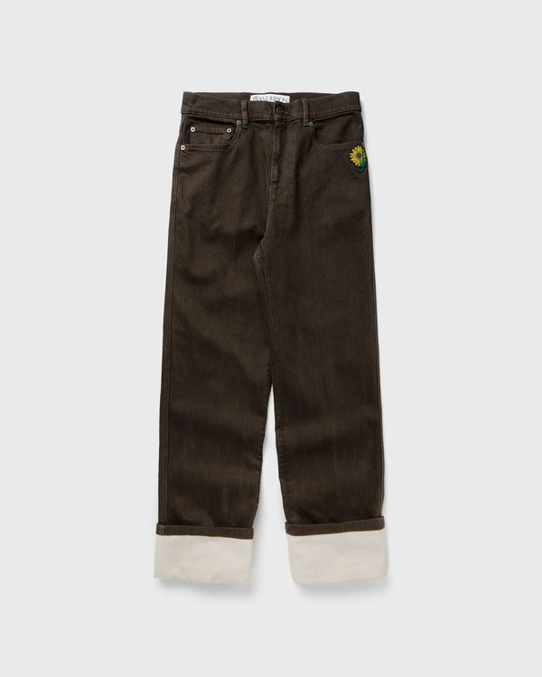 JW Anderson CONTRAST TURN UP JEANS brown