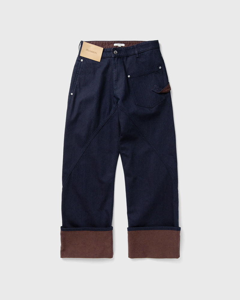 JW Anderson TURN UP TWISTED WORKWEAR JEANS blue
