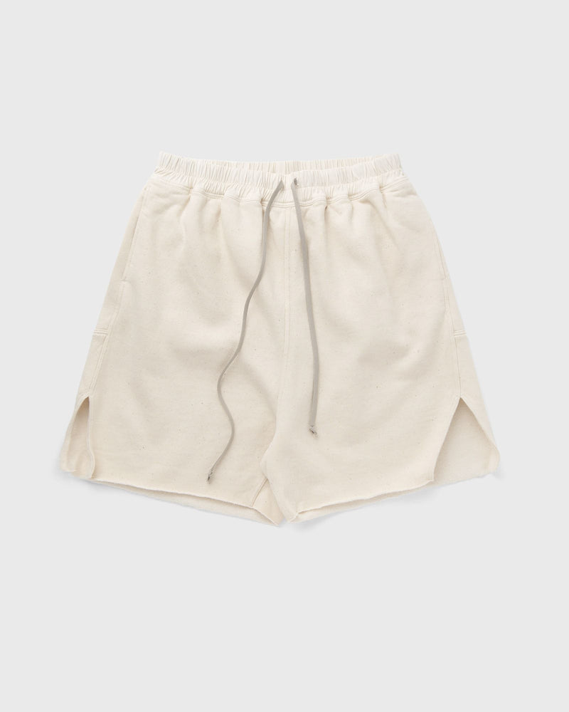 Rick Owens KNIT SWEAT SHORTS - LONG BOXERS BUTT ZIPP white