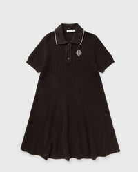 Lacoste Badge Accent Cotton Polo Dress Brown