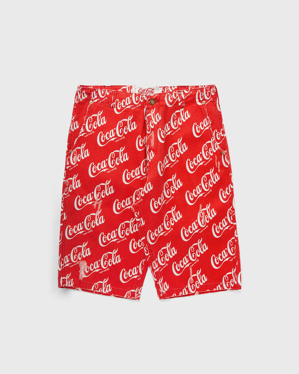 ERL PRINTED CANVAS SHORTS WOVEN red