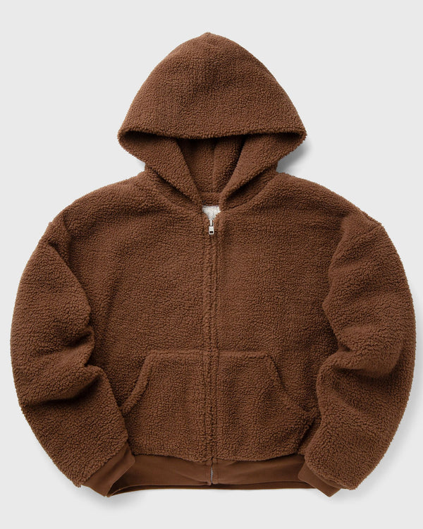 ERL TERRY FLEECE ZIPPED HOODIE KNIT brown
