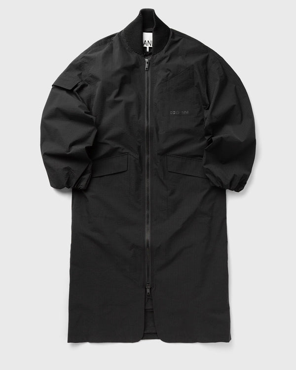 Ganni Tech Seersucker Oversized Shell Coat