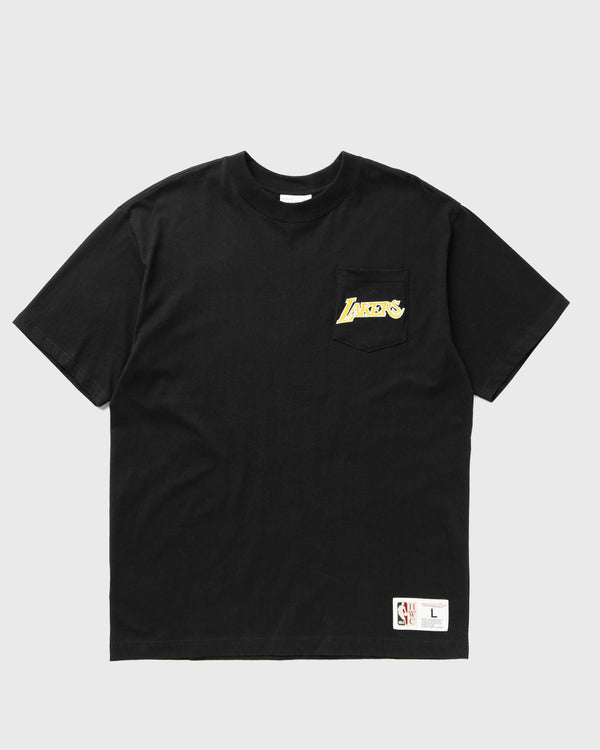 Mitchell & Ness NBA DOUBLE HIT SS POCKET TEE VINTAGE LOGO LOS ANGELES LAKERS black