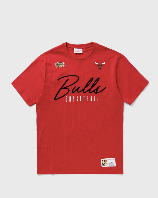 Mitchell & Ness NBA TRAINING DAY PREMIUM SS TEE VINTAGE LOGO CHICAGO BULLS red