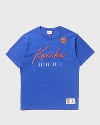 Mitchell & Ness NBA Training DAY Premium SS TEE Vintage LOGO NEW YORK Knicks blue