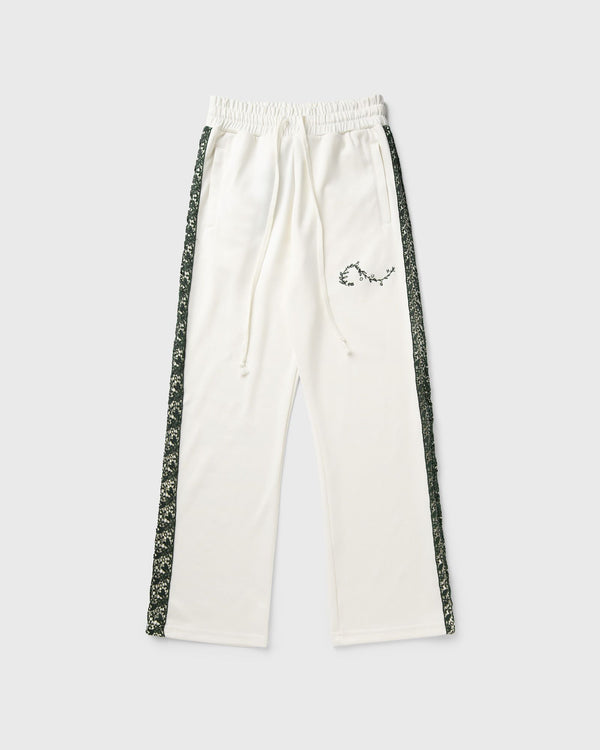 Rough. OLIVE TRACK PANTS white