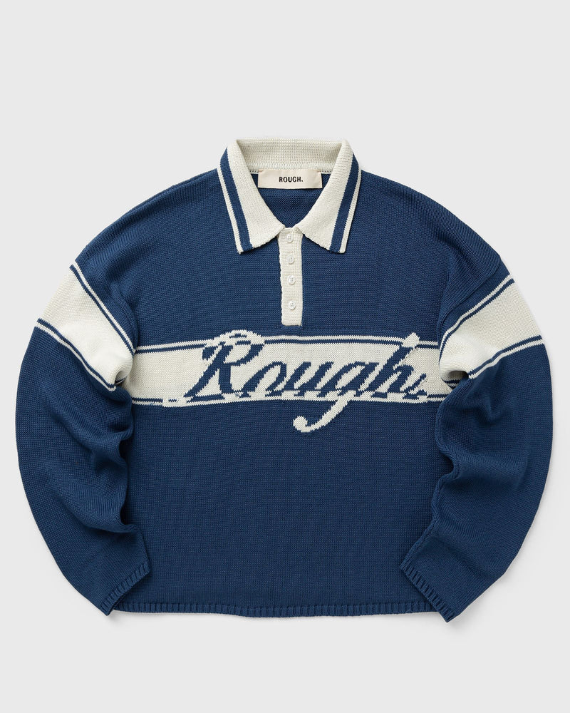 Rough. KNITTED RUGBY LONGSLEEVE blue