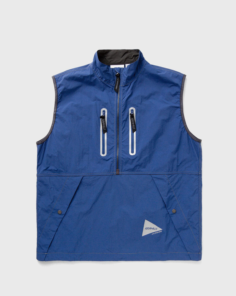 Gramicci X And Wander BRUSHED NYLON VEST blue