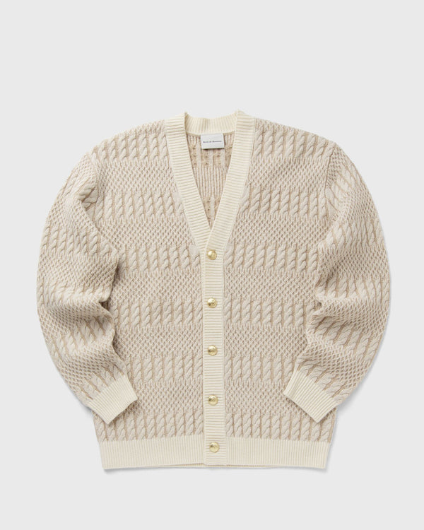 Drle de Monsieur Le Cardigan Torsades Bicolore white