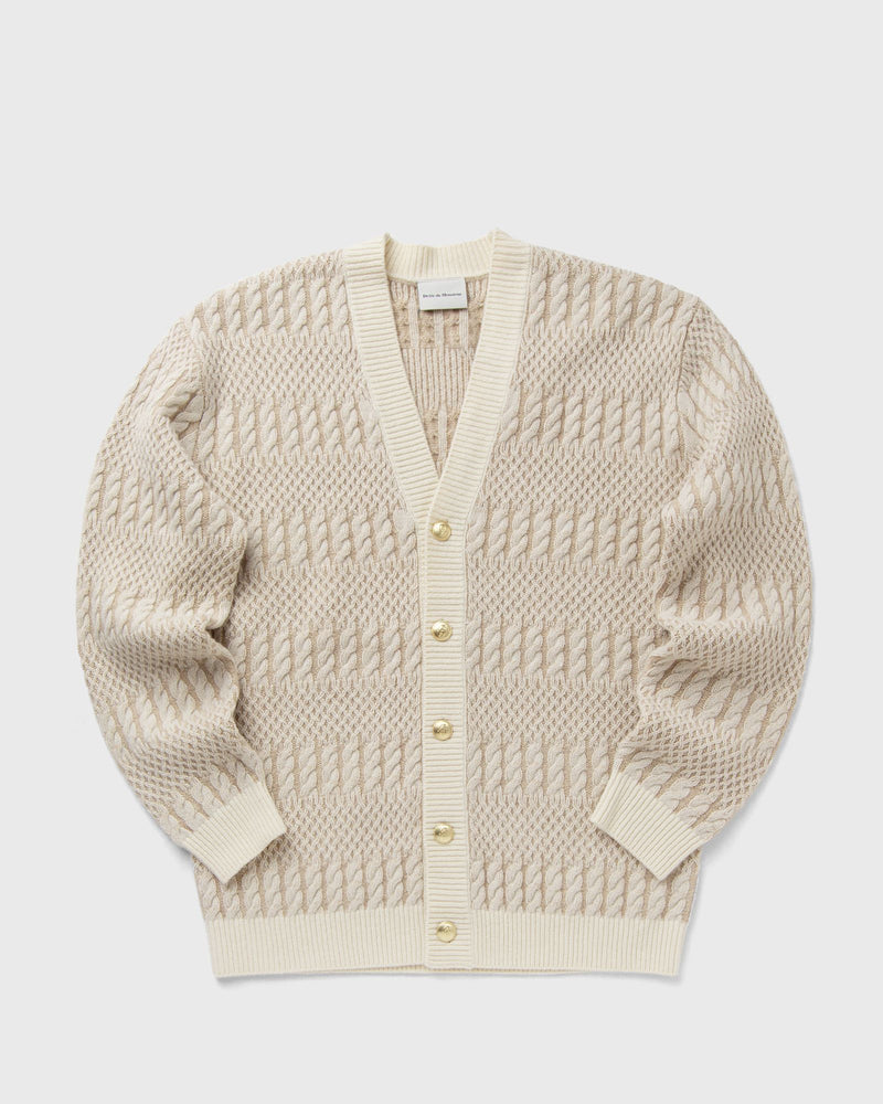 Drle de Monsieur Le Cardigan Torsades Bicolore white