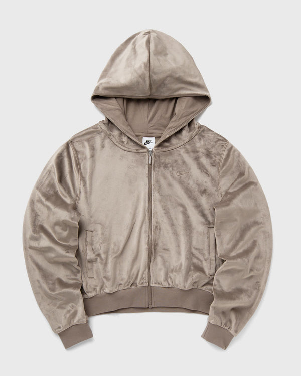 Nike WMNS Sportswear Chill Knit Loose Velour Full-Zip Hoodie brown