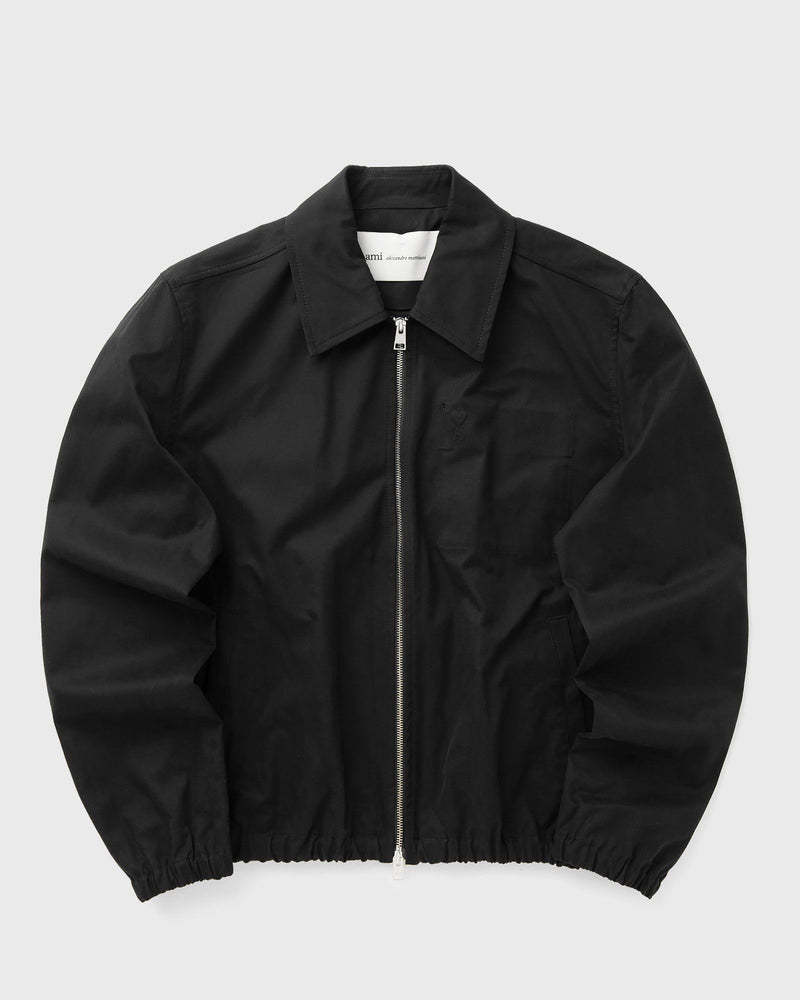 Ami Paris Zipped Jacket With Embossed Ami De Coeur Black