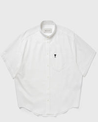 AMI Paris Boxy Short Sleeve Shirt with Button Down White