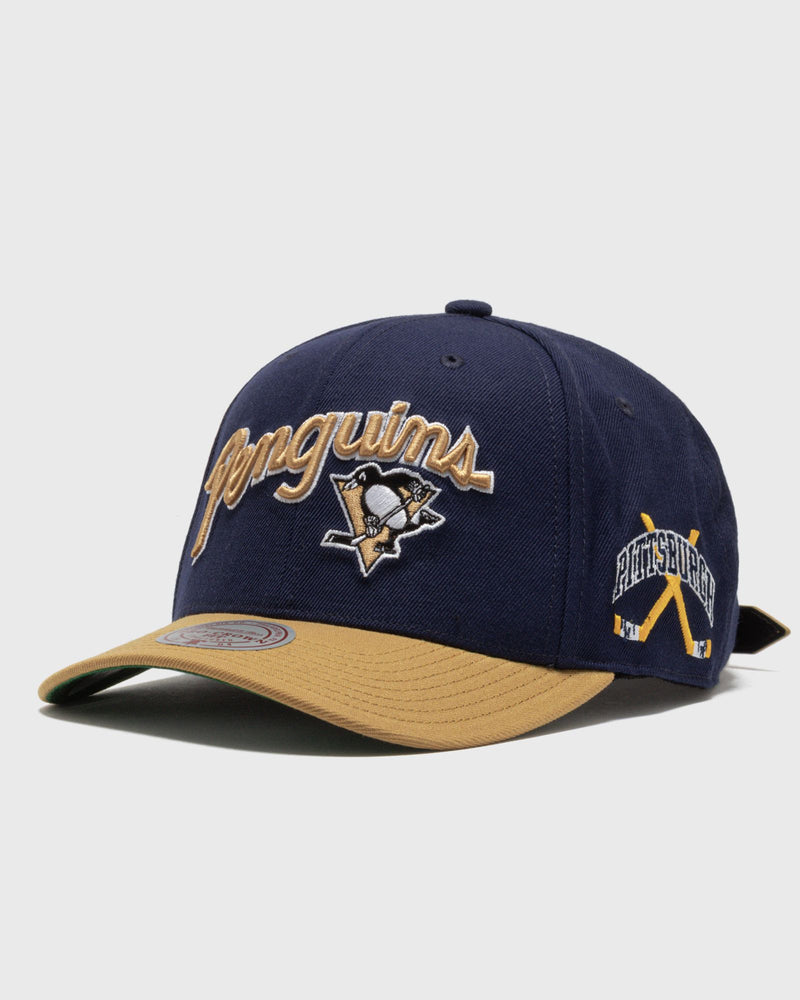 Just Don X Mitchell & NESS NHL WAVE Script PRO Strapback Pittsburgh Penguins blue