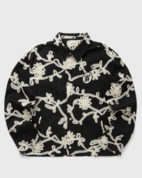 Honor the Gift Floral Ribbon Button Up Black