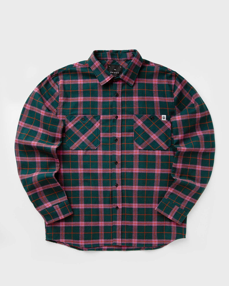 Edwin Millenium Shirt LS green|pink