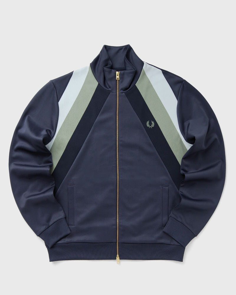 Fred Perry STRIPED PANEL TRACK JACKET blue