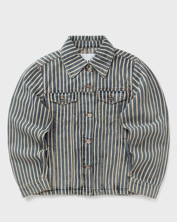 Ganni Light Stripe Denim Jacket blue
