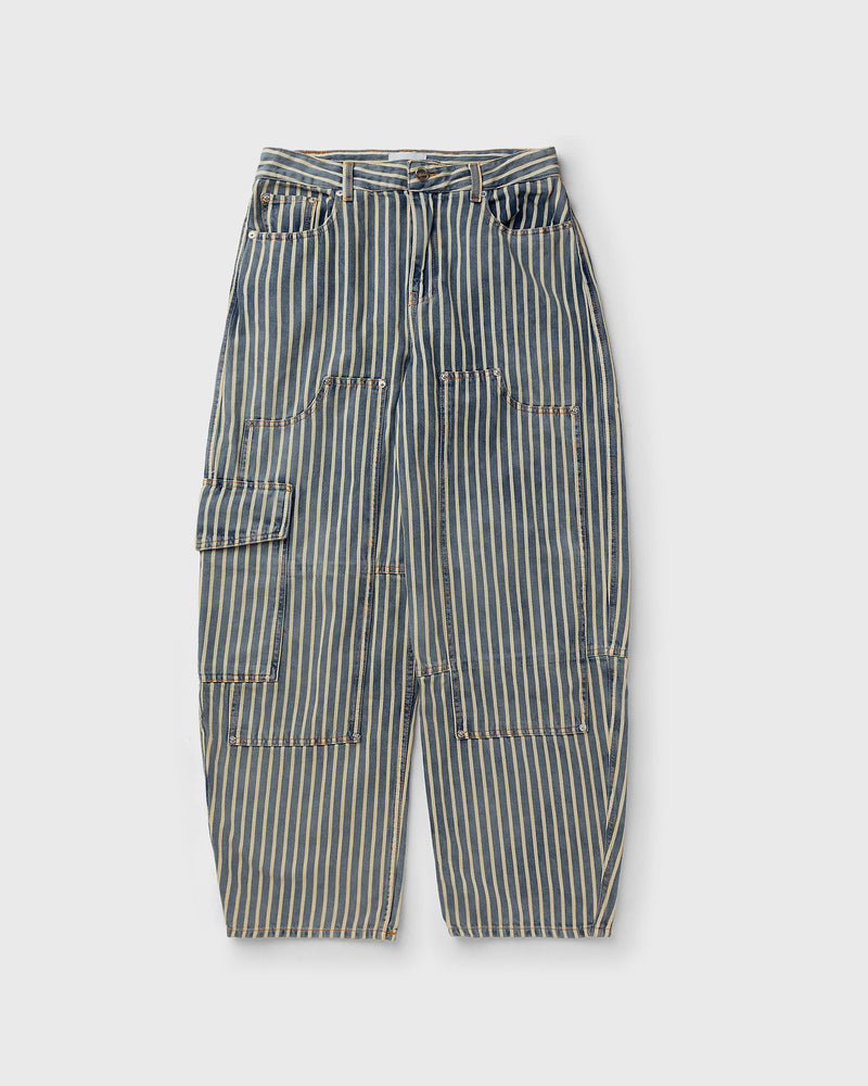 Ganni Light Stripe Denim Carpenter Jeans blue