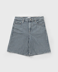 Ganni Light Stripe Denim Shorts Blue