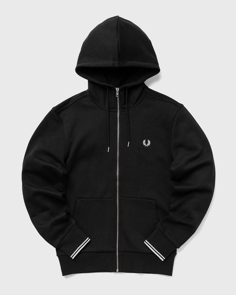 Fred Perry HOODED ZIP THROUGH SWEATSHIRT black