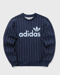 Adidas Womens Pinstripe Graphic Sweatshirt Blue