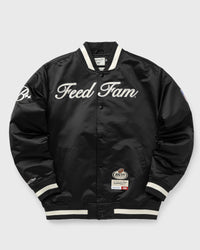 Mitchell & Ness X Bstn X Nfl Feed Fam Satin Jacket Black