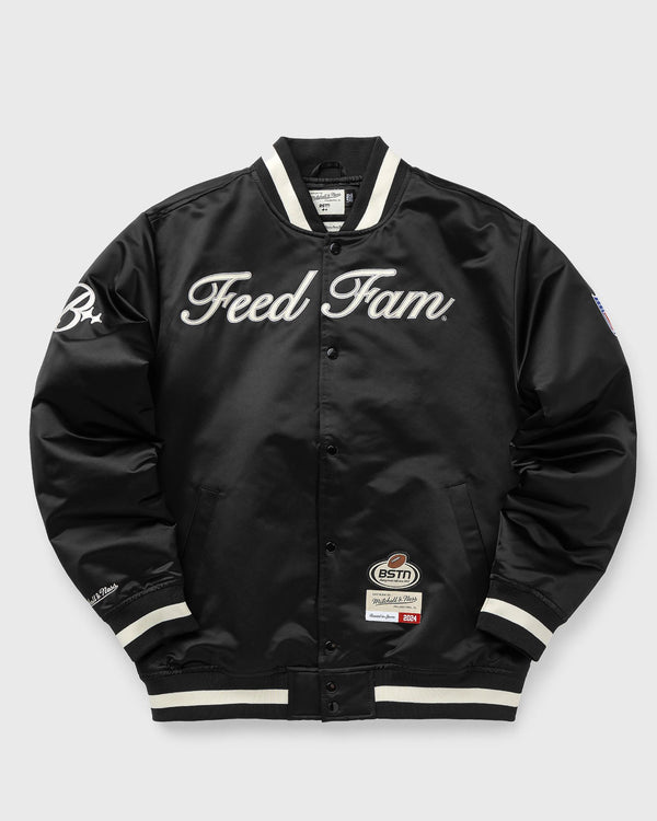 Mitchell & Ness X BSTN x NFL FEED FAM Satin Jacket black