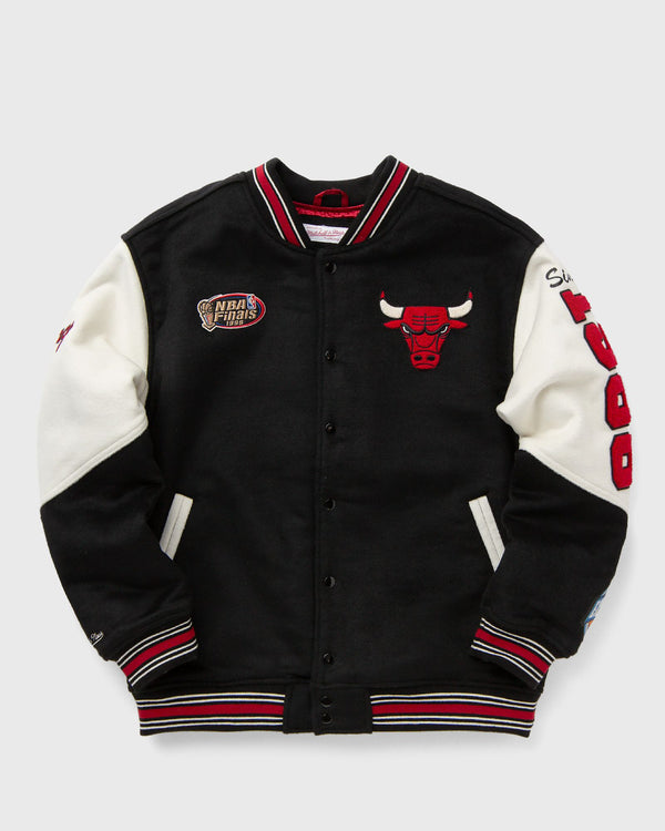 Mitchell & Ness NBA TEAM HISTORY VARSITY JACKET VINTAGE LOGO CHICAGO BULLS black