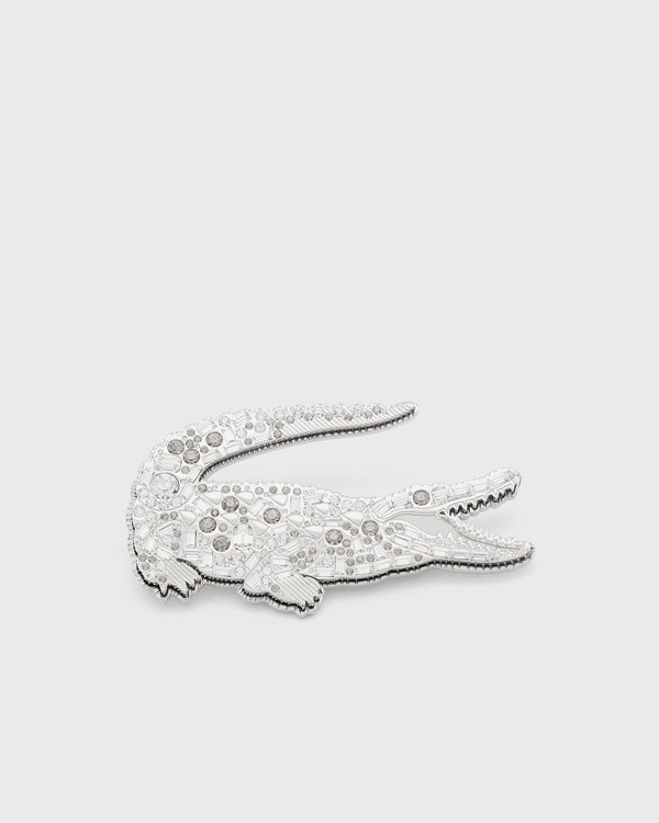 Lacoste Clear crystal brooch silver