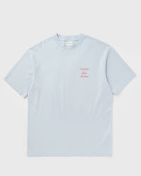 Drôle de Monsieur le T-Shirt Slogan Calligraphy Blue