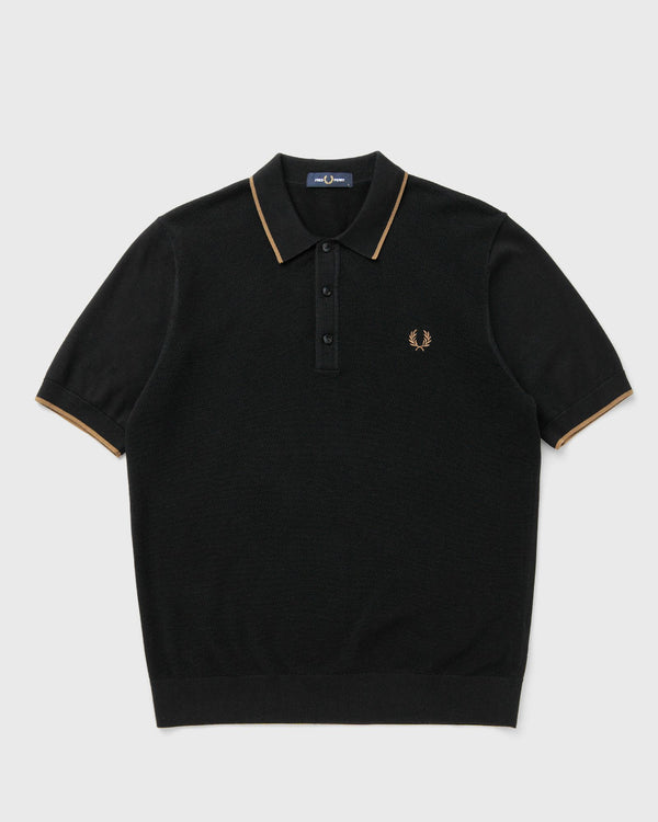 Fred Perry PIQUE STITCH KNITTED SHIRT black