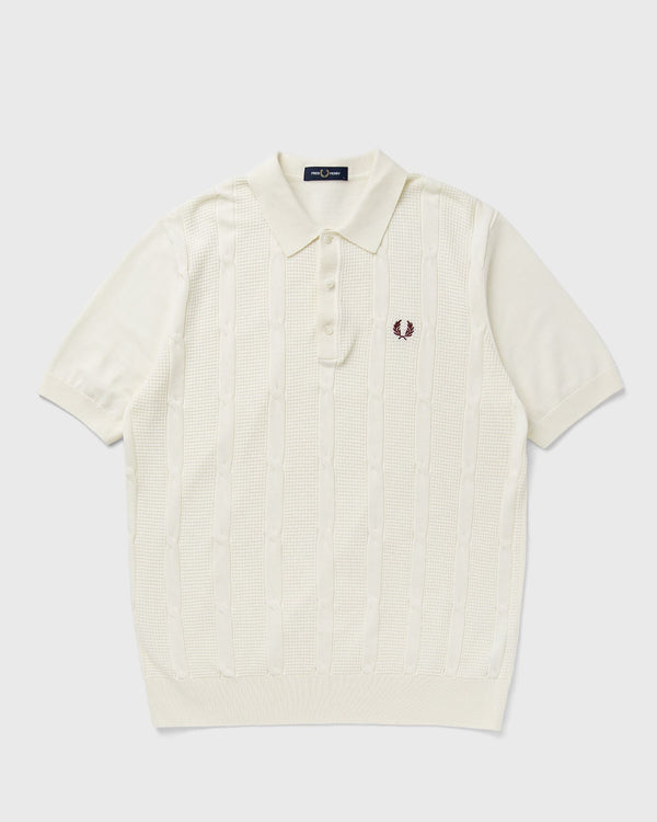 Fred Perry TEXTURED CABLE KNIT SHIRT beige