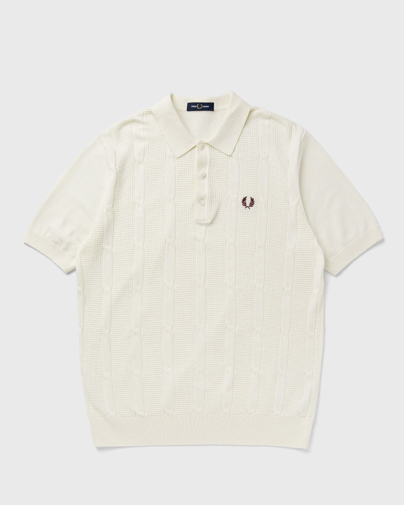 Fred Perry TEXTURED CABLE KNIT SHIRT beige